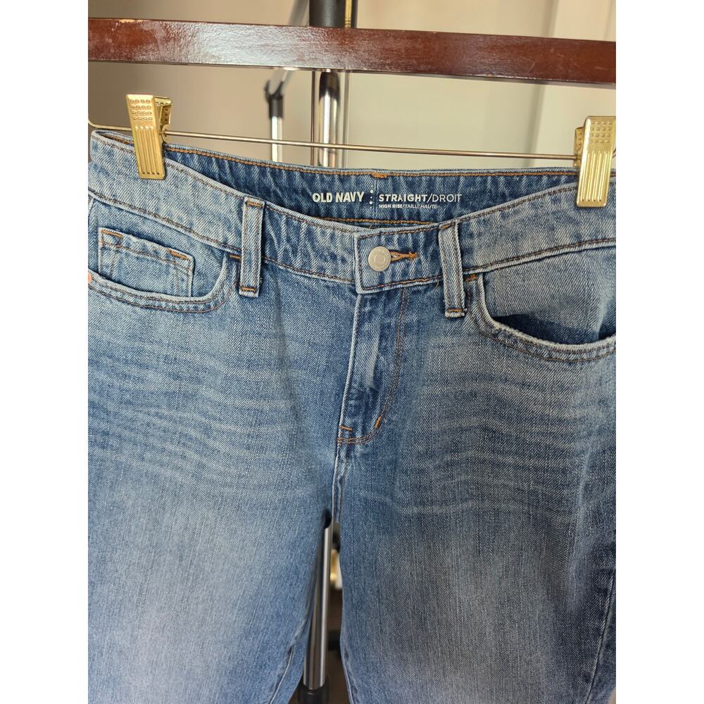Old Navy High Rise Straight Blue Jeans Size 4 - Picture 2 of 6
